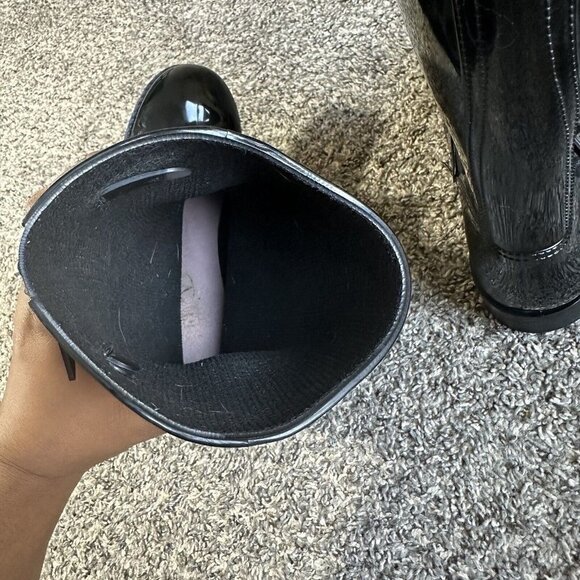 RED VALENTINO BLACK BOW MID-CALF RUBBER RAIN BOOTS SIZE 36 US 6 - Picture 9 of 10